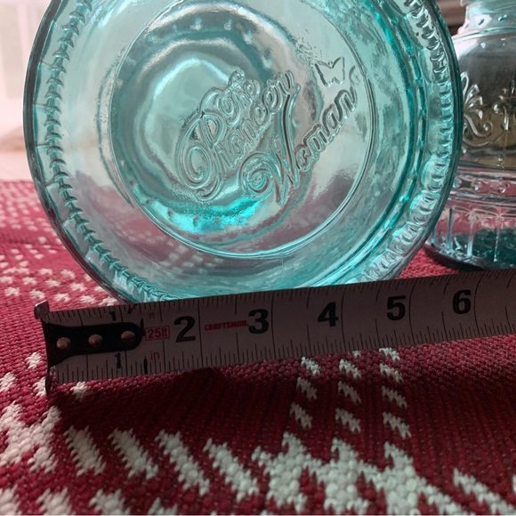 The Pioneer Woman Cassie Glass Canisterr 3 Pc Set, Teal - Picture 7 of 8